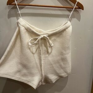 SABO White Knit Shorts